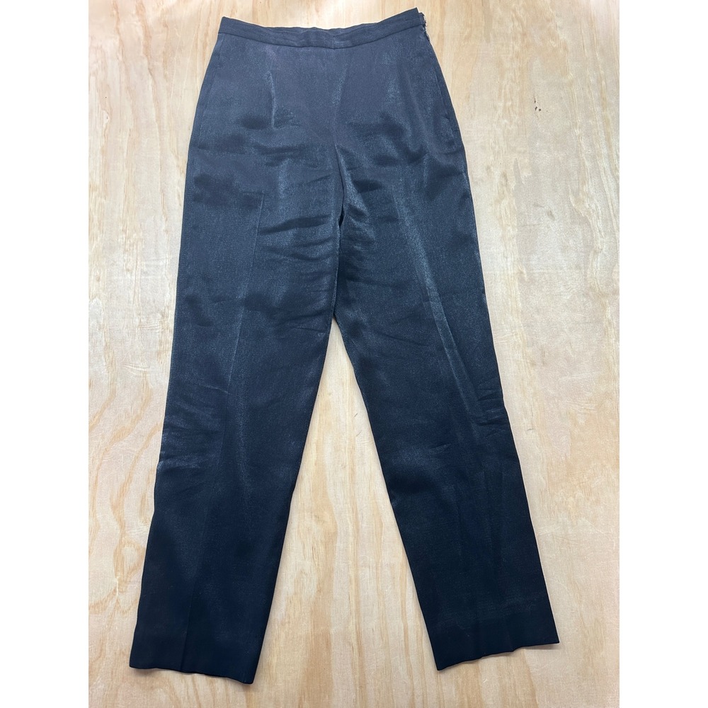 Arthea by Sarah Polster Black Shimmer High Rise Straight Leg Pants Womens Size 8